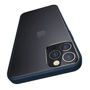 Case for iPhone 13 Pro Max 6.7-Inch military grade blue trim smoke gray